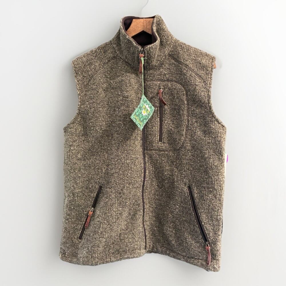 ALP Men’s Made In Italy Treviso Vest Wool Blend Handmade Brown Vest Sz M